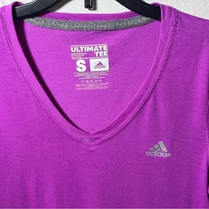 Adidas Ultimate‎ Tee Shirt Small Short Sleeve V Neck Athletic Top thumbnail 4