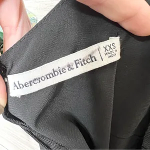 Abercrombie & Fitch Black Asymmetrical Bodycon Ruched Midi Dress Size XXS thumbnail 11
