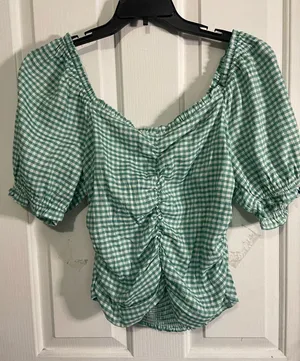 Green Gingham Puff thumbnail 1