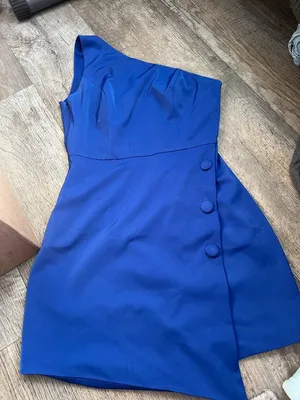 NBD Tere One Shoulder Mini Dress Bright Cobalt Blue Cocktail size XS thumbnail 4