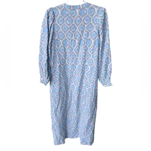 HYACINTH HOUSE Blue Ikat Zipper Zadie Maxi Dress XS thumbnail 4