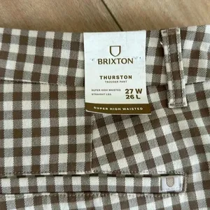 NWT Brixton Thurston Pants Twig/White Cap Super High Waist Straight Leg 27 W 26L thumbnail 12