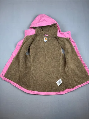 Carhartt Bubblegum Pink Hooded Sherpa-Lined Workwear Vest Size: XS (0/2) thumbnail 8