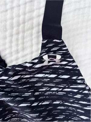 Women's Under Armour Sports Bra XL Black White Crossback Adjustable Straps thumbnail 9