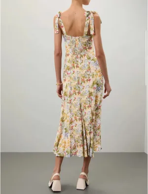 Reformation Pastel Floral Tie-Shoulder Midi Dress thumbnail 2