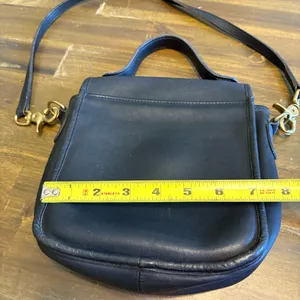 RARE Laura USA Leather Crossbody Natural Leather Solid Brass Collection Black thumbnail 5
