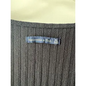 Abercrombie & Fitch Black Ribbed Scoop Neck Bodycon Button Front Dress Size XL thumbnail 2