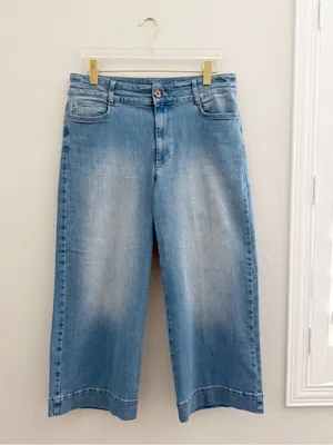 J. JILL High Rise Wide Leg Crop Jeans Size 14 thumbnail 2
