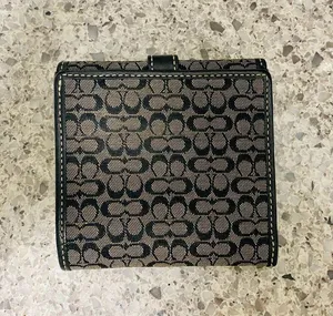 Coach wallet with signature logo black and grey thumbnail 2