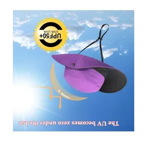Women's Sun Shade Hat Wide Brim Hat UV Blocking Hiking Camping Sun Protect White thumbnail 9