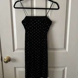 H&M Velvet Mini Dress Black‎ Silver Embellishment Womens Sz XS Homecoming thumbnail 7