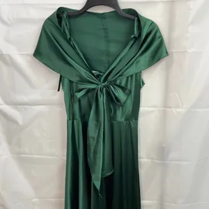 Ladivine by Cinderella Divine women's‎ emerald satin cowl maxi formal gown dress thumbnail 3