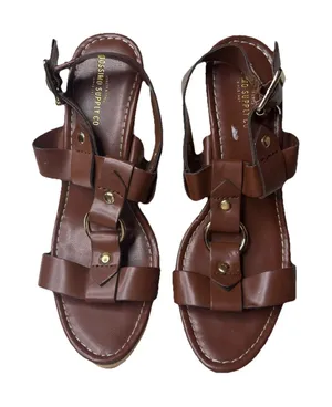 Mossimo Supply Co Strappy Block Heels Brown Shoes Open Toe Size 9 Womens thumbnail 1
