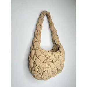 Babaton Aritzia Purse Curator Wicker Tan Bag Quilted Pillowy puffer Modern hobo thumbnail 2
