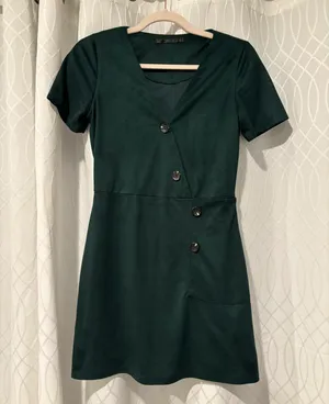 ZARA Green Velvet Dress thumbnail 1