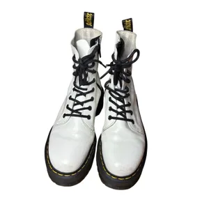 Dr. Martens White Jadon Leather Platform Boots Size 7 thumbnail 3