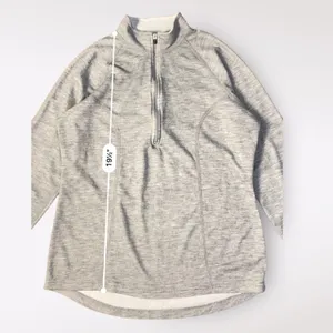 L.L. Bean Vintage Gray Womens Quarter Zip Pull Over Long Sleeve‎ Top Size S thumbnail 6