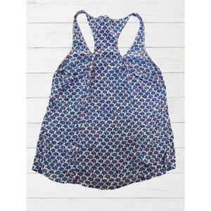 Joie 100% Silk Blue Animal Print‎ Racerback Tank Top Medium Layering Boho thumbnail 2