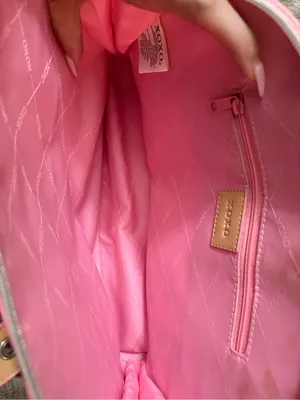 XOXO Pink Multicolor Logo Dome Satchel with Tan Trim thumbnail 3