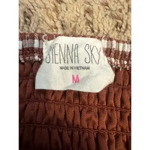 Sienna Sky Skort Women's Brown‎ Gingham Pull On Elastic Waist Size Medium thumbnail 5