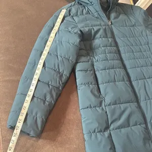 Swiss Tech Women’s Blue Green Puffer Jacket Hooded Quilted Design Size L 12/14 thumbnail 11