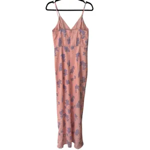 NWOT Chelsea 28 Pink Tulip Hem Floral Print Maxi Dress Size Small thumbnail 3