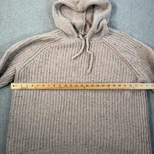 Aerie Women's Medium Beige Flecked Rib Knit Hooded Sweater Pullover Hoodie thumbnail 8