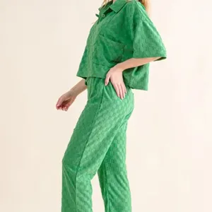 ✨NWT And The Why Brushed Texture Checker‎ Board Pattern Casual Pants thumbnail 6