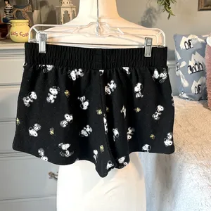 Snoopy Pajama Shorts Black thumbnail 5