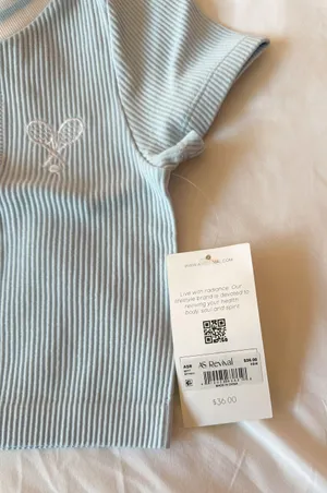 Altar’d State Revival Skyway Tennis Ribbed Baby Tee Size XS/S thumbnail 3