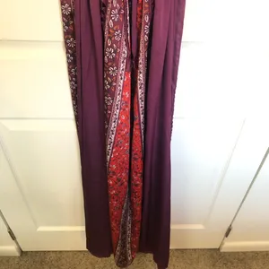 Intimately Free People Bohemian Nights Maxi Slip Dress in fiery red combo Size M thumbnail 11