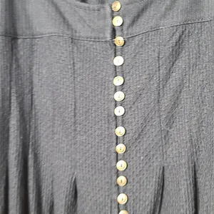 Free People boho long sleeve black scoop neck flowy pleated blouse shirt top M thumbnail 4
