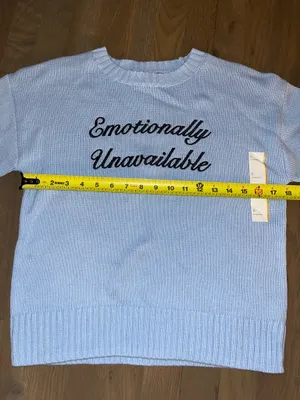 NWT Wild Fable Emotionally Unavailable Blue Knit Sweater Small thumbnail 5