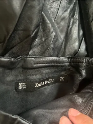 Zara Faux Leather Lace Trim Mini Skirt Black XS Romantic Feminine Office Chic thumbnail 5