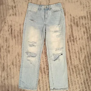 Vervet Distressed‎ Straight Leg Jeans Light Wash High Rise Size 27 thumbnail 2
