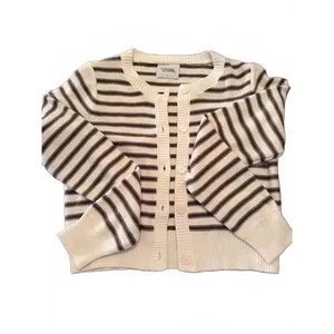 Aubrey Cardigan in Chalk Combo - Striped Women's Sweater thumbnail 2