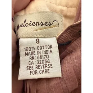 Elevenses Anthropologie Brown Cotton Pleated Sequin Midi Dress Womens 8 thumbnail 5
