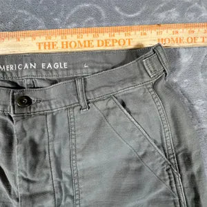 American Eagle Women 14 Olive Green Utility Cargo Pants High Rise Button Fly thumbnail 14