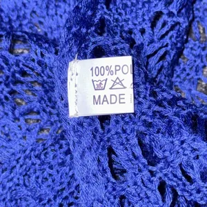 Source Unknown Blue Crochet Knot Coverup Poncho Dress with Side Tassels, NWOT thumbnail 4