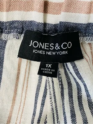 JONES & CO Cropped Linen Pants White Size 1X thumbnail 4