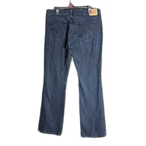 Levis 515 Womens Size 14 Long Bootcut Jeans Dark Wash Stretch Denim Blue Casual thumbnail 3