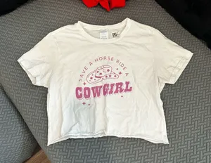 Save a Horse Ride a Cowgirl Crop Top T-Shirt thumbnail 1