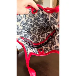 Ed Hardy Panther Tattoo Tote Bag Black Red Shoulder Purse Built-In Zip Pouch thumbnail 8