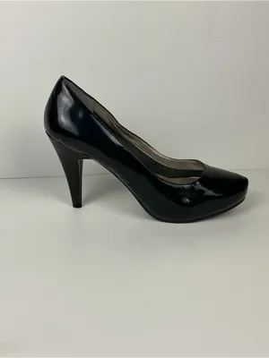 Black Patent High Heel Pumps Size 8 Dress Shoes Me Too 4 inch heel thumbnail 3