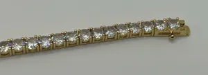 Jewelry by Lyra Moissanite Tennis Bracelet Gold 4mm 7 Inch Brand New VVS1 Crazy Shine No Pass thumbnail 1