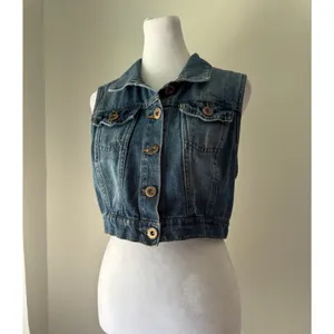 Vintage Y2K Highway Jeans Denim Cropped Vest thumbnail 3