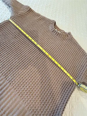 PINK ROSE Taupe Waffle-Knit Crew Sweater thumbnail 6