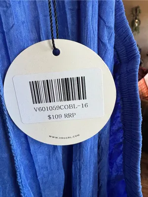 NWT VRG GRL 16 XL Raya High Waisted Wide Leg Crinkled Chiffon Blue Pants Preppy thumbnail 4