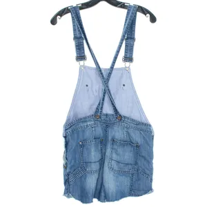 Holding Horses Womens Jean Shortalls Linen Blend Denim Jumper Blue Size 26 BO thumbnail 3
