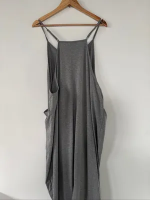 Women’s Charcoal Gray Relaxed Jumpsuit with Button Front NWOT thumbnail 4